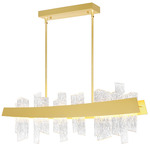 Guadiana Linear Chandelier - Satin Gold / Artisanal Glass