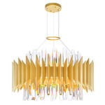 Cityscape Chandelier - Satin Gold / Crystal