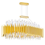Cityscape Linear Chandelier - Satin Gold / Crystal