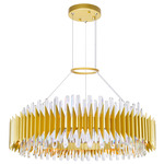Cityscape Chandelier - Satin Gold / Crystal