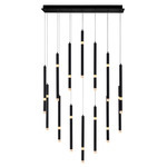 Flute Linear Chandelier - Black