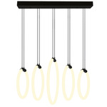 Hoops Linear Multi-Light Chandelier - Black / White