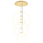 Hoops Chandelier - Satin Gold / White