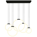 Hoops 5-Ring Chandelier - Black / White