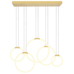 Hoops 5-Ring Chandelier - Satin Gold / White