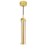 Neva Pendant - Satin Gold / Clear