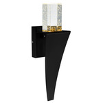 Catania Wall Sconce - Black / Bubbled Crystal