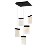 Lava Multi-Light Pendant - Black / Artisanal Glass