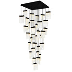 Lava Chandelier - Black / Artisanal Glass