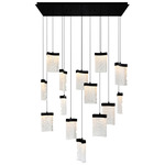 Lava Linear Chandelier - Black / Artisanal Glass
