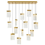 Lava Linear Chandelier - Brass / Artisanal Glass