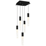 Greta Multi-Light Pendant - Black / Artisanal Glass