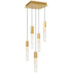 Greta Multi-Light Pendant - Brass / Artisanal Glass