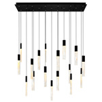 Greta Linear Chandelier - Black / Artisanal Glass
