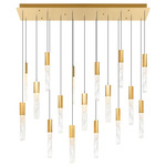 Greta Linear Chandelier - Brass / Artisanal Glass