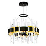 Aya Chandelier - Pearl Black / Titanium Gold / Crystal
