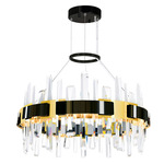 Aya Chandelier - Pearl Black / Titanium Gold / Crystal