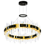 Aya Chandelier - Pearl Black / Titanium Gold / Crystal