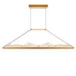 Himalayas Color-Select Linear Chandelier - Brass / Artisanal Glass