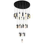 Olinda Chandelier - Black / Clear