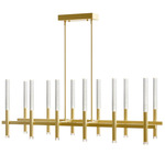 Dragonswatch Linear Chandelier - Satin Gold / Clear Bubble