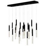 Dragonswatch Multi-Light Linear Chandelier - Black / Clear Bubble