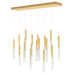 Dragonswatch Multi-Light Linear Chandelier - Satin Gold / Clear Bubble