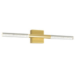 Dragonswatch Bathroom Vanity Light - Satin Gold / Clear Bubble