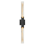 Petra Indoor/Outdoor Color-Select Wall Sconce - Sand Black / Artisanal Glass