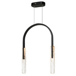 Curva 22 inch Color-Select Chandelier - Black / Artisanal Glass