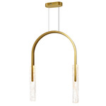 Curva 22 inch Color-Select Chandelier - Brass / Artisanal Glass