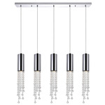 Extended Linear Pendant - Chrome / Crystal