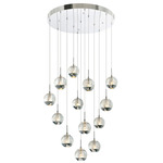 Perrier Multi-Light Chandelier - Chrome / Clear