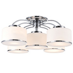 Frosted Ceiling Light - Chrome / Off White