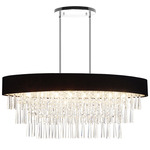Franca Linear Chandelier - Black / Crystal