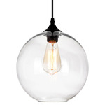 Glass Globe Pendant - Black / Clear