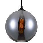 Glass Globe Pendant - Black / Smoke