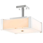 Lucie Square Ceiling Light - Chrome / Frosted