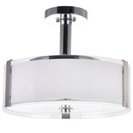 Lucie Round Ceiling Light - Chrome / Frosted