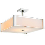 Lucie Square Ceiling Light - Chrome / Frosted