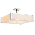Lucie Square Ceiling Light - Chrome / Frosted