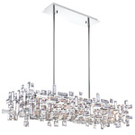 Arley Linear Chandelier - Chrome / Crystal