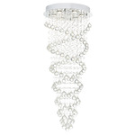Double Spiral Chandelier - Chrome / Crystal