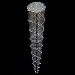 Double Spiral Chandelier - Chrome / Crystal