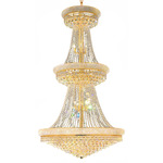 Empire Tiered Chandelier - Gold / Crystal