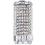 Colosseum Curved Bathroom Sconce - Chrome / Crystal