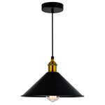 Brave Cone Pendant - Black / Brass / Black