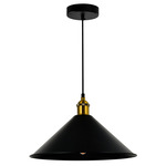 Brave Cone Pendant - Black / Brass / Black