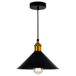 Brave Cone Pendant - Black / Brass / Black