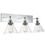 Eustis Adjustable Bathroom Vanity Light - Polished Nickel / Clear